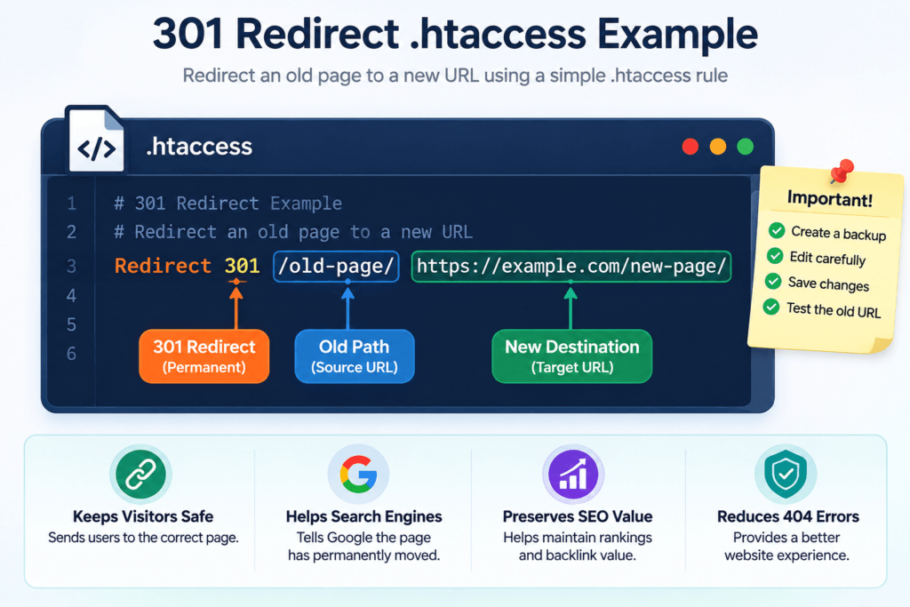 301 redirects .htaccess example 