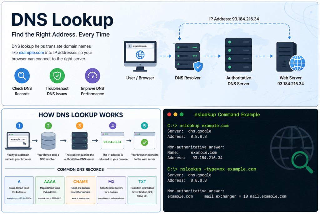 DNS Lookup Guide Infographi