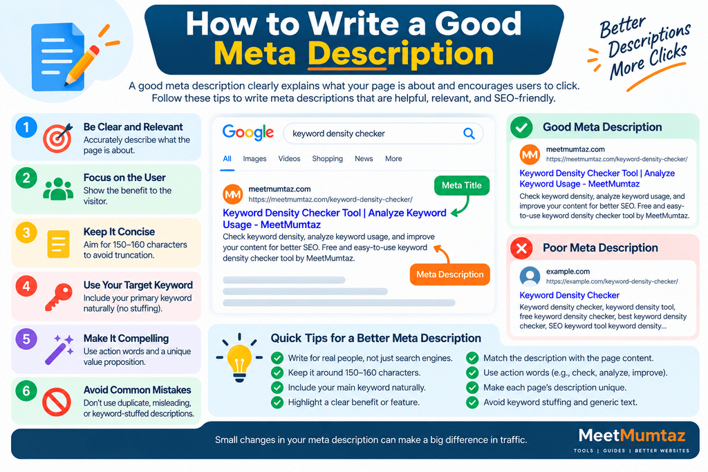 Meta Description SEO Guide Infographic