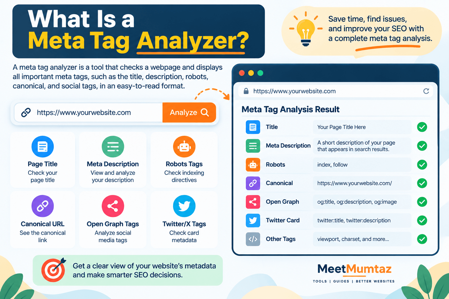 Meta Tag Analyzer SEO Infographic