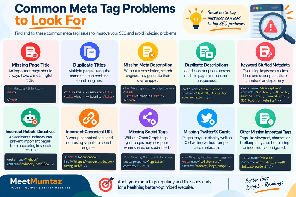 Common Meta Tag Problems Infographic