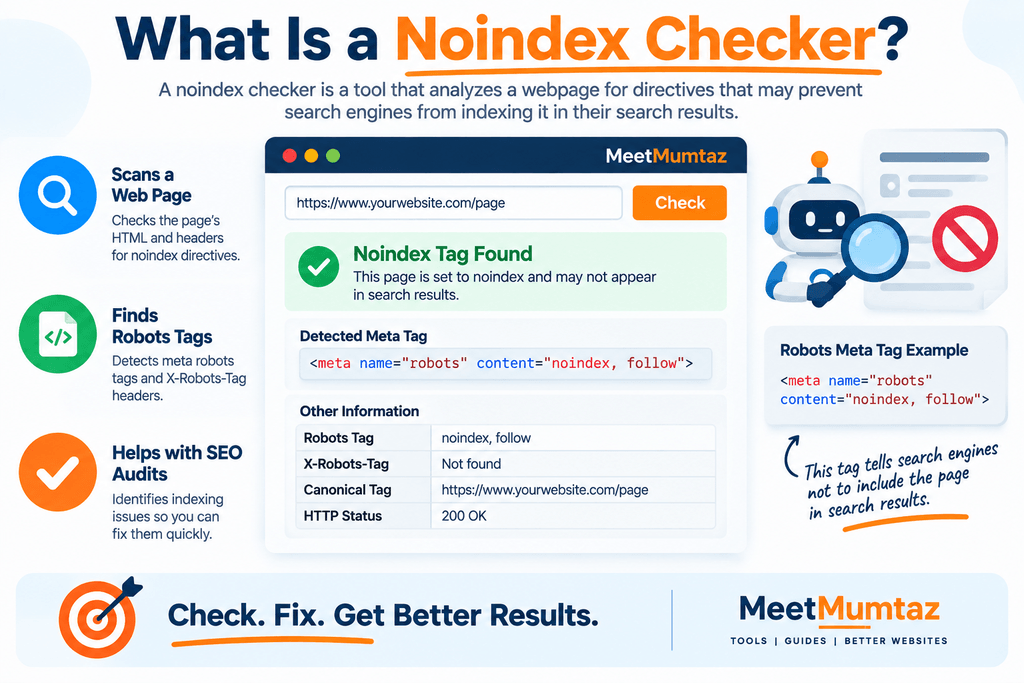 Noindex Checker SEO Infographic