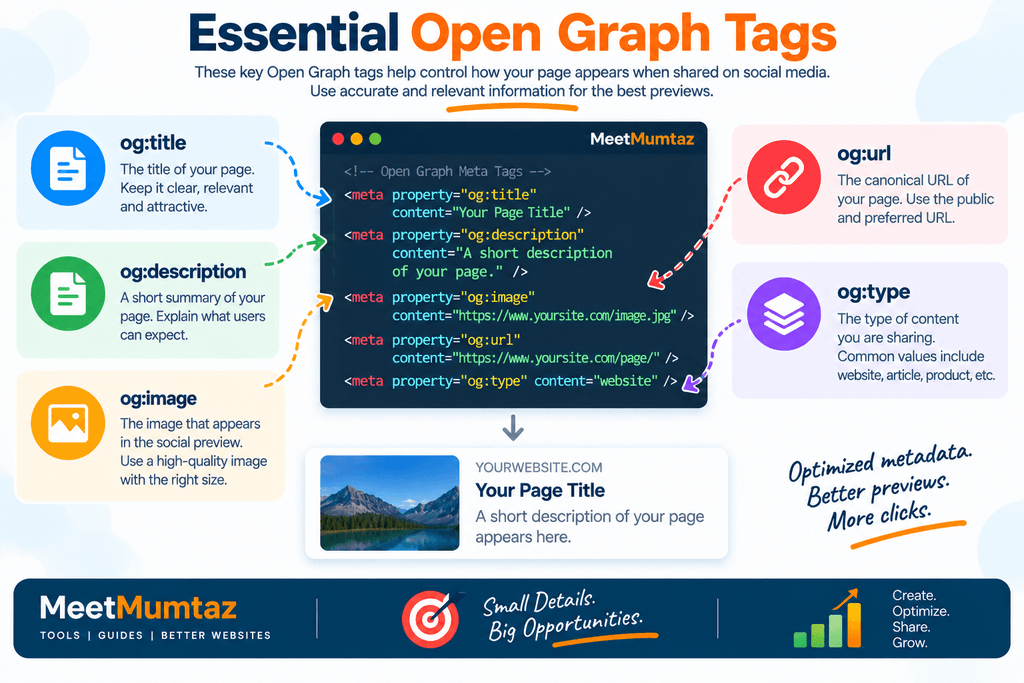 Essential Open Graph Tags Infographic
