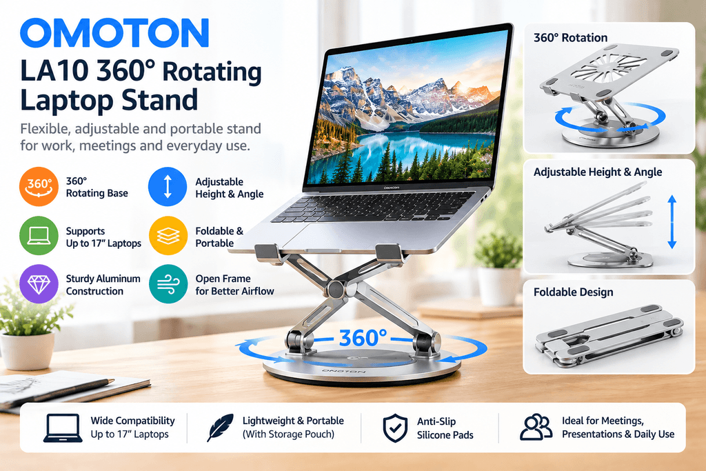 OMOTON LA10 360° Rotating Laptop Stand