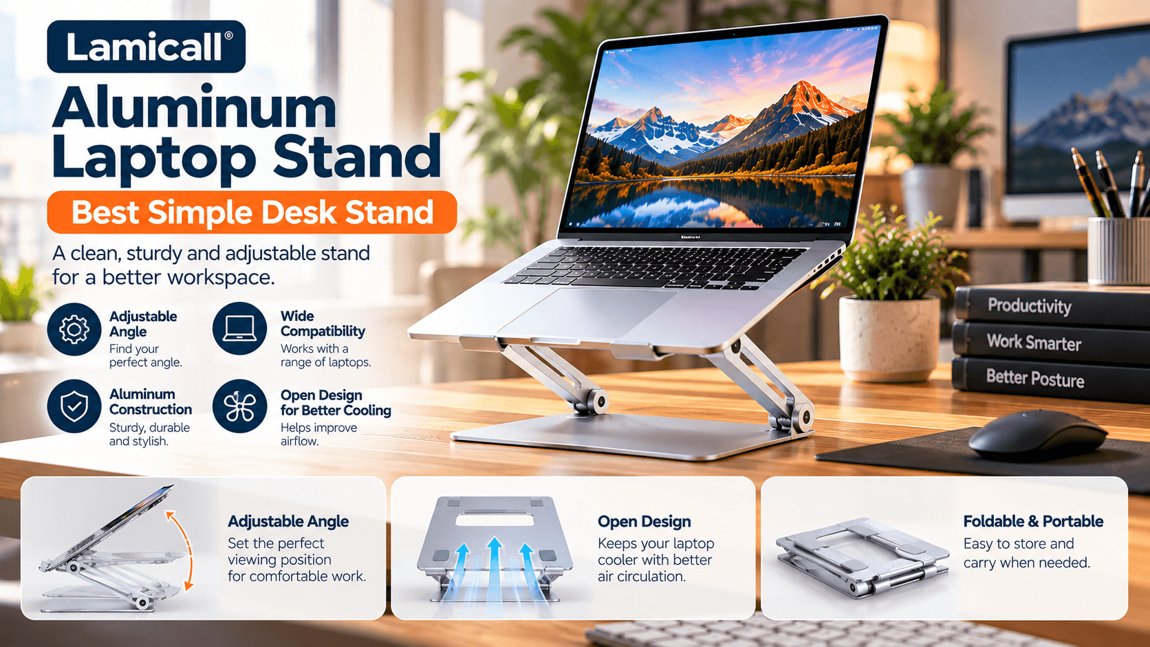 Lamicall Laptop Stand Workspace Advertisement