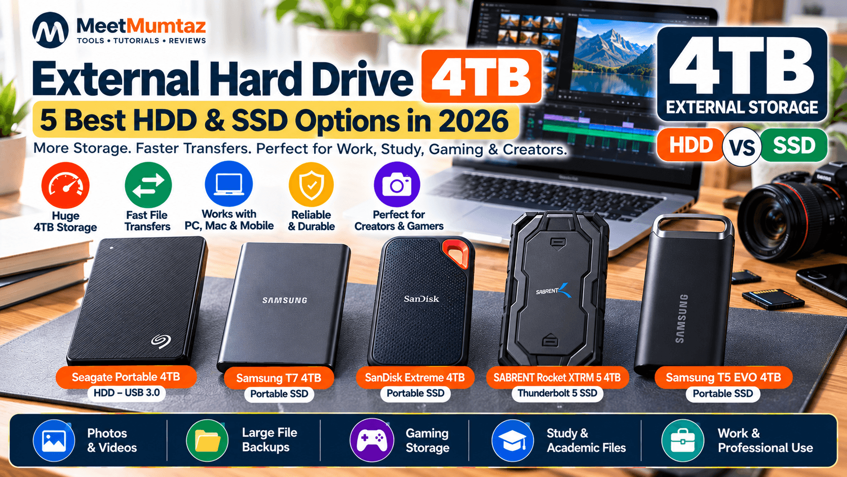 External Hard Drive 4TB: 5 Best HDD & SSD Options in 2026