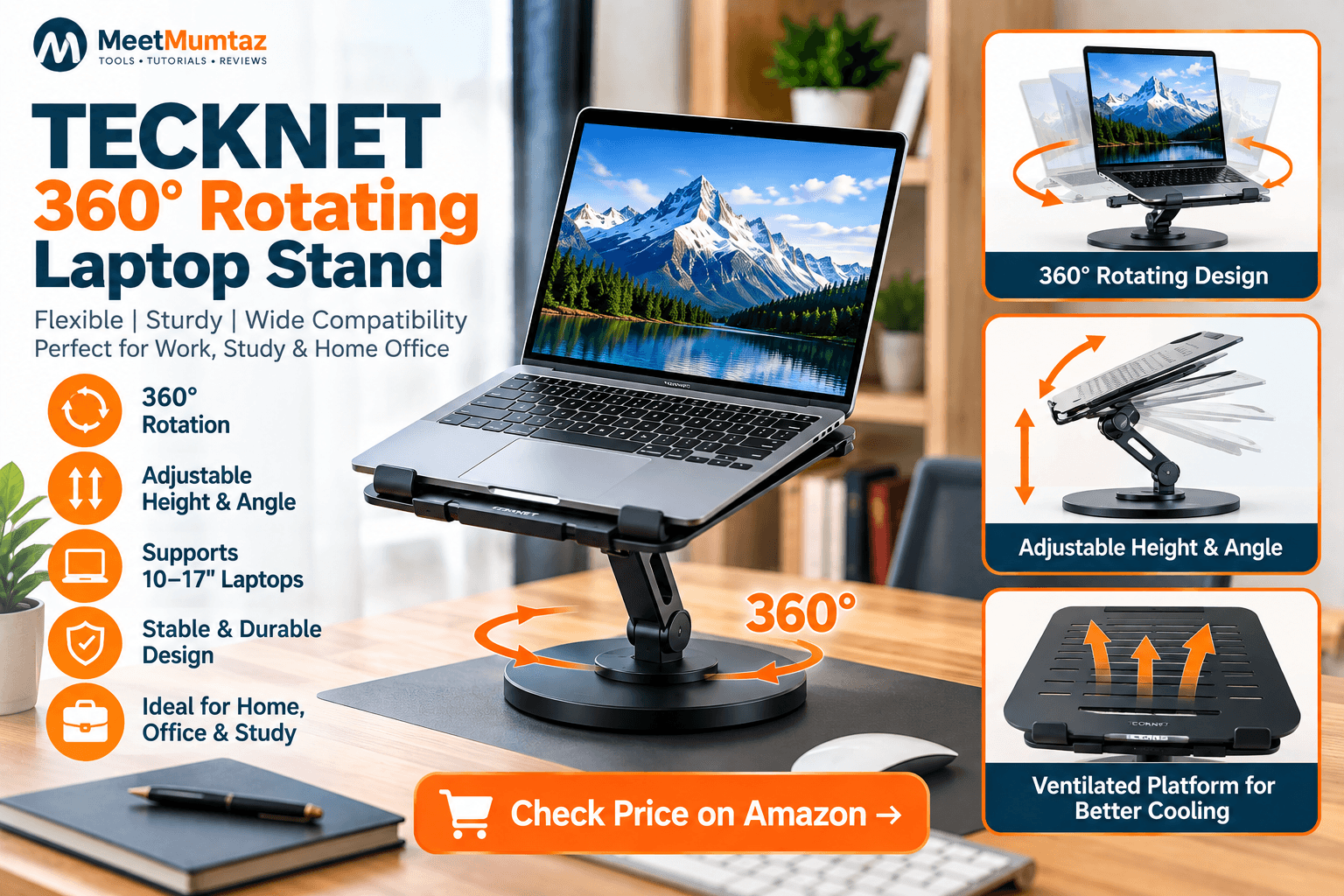 TECKNET 360° Laptop Stand Guide