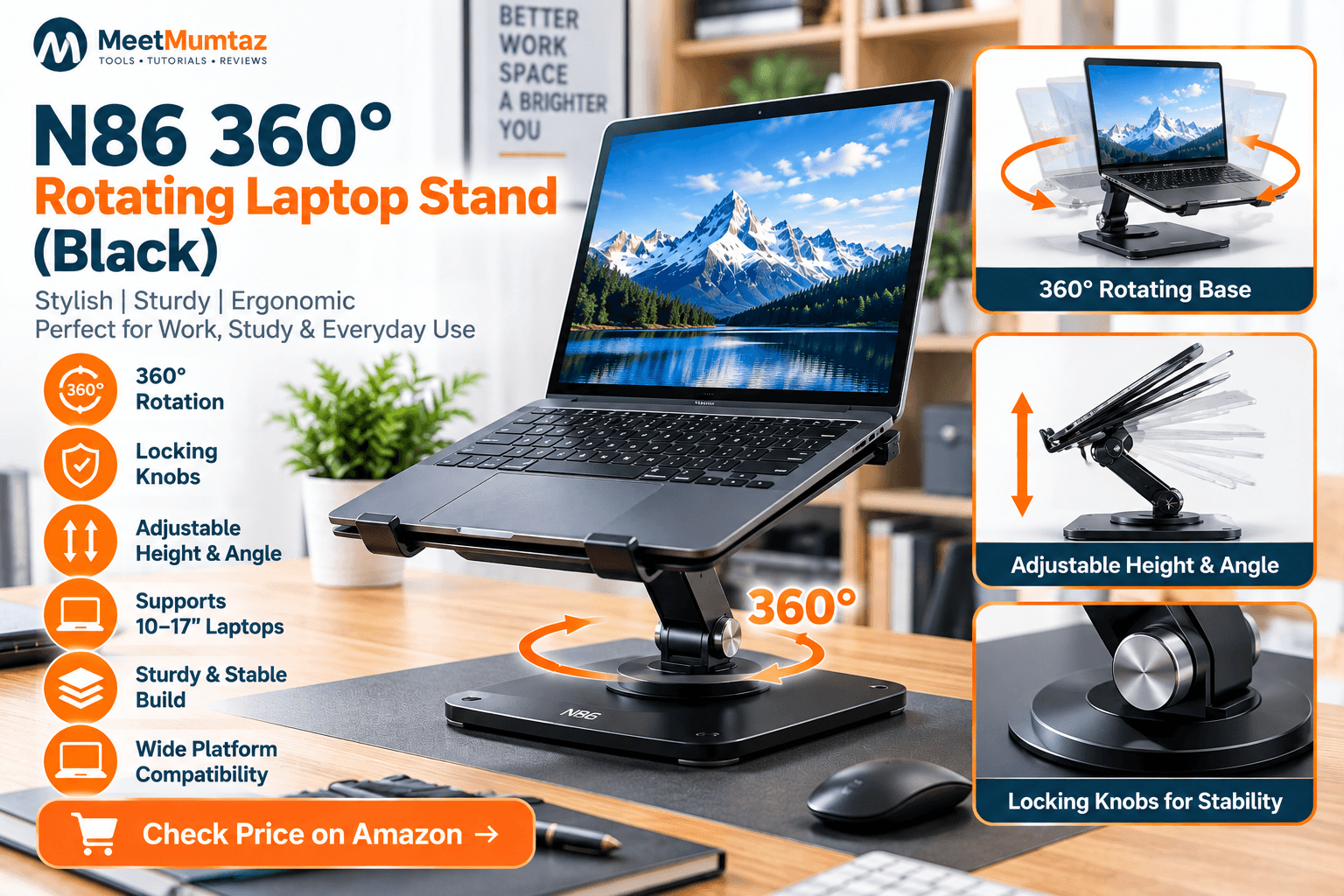 N86 360° Rotating Laptop Stand Review